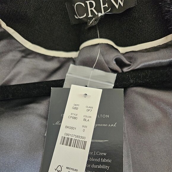 J. Crew Collection Savoy Faux Fur-Trim Topcoat Size 0 NWT - Picture 6 of 6